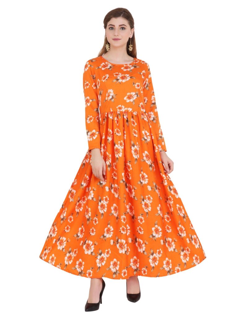 American Crepe Floral Printed Maxi Dress – Zeronear