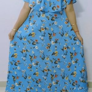Floral Printed Maxi Dress Blue