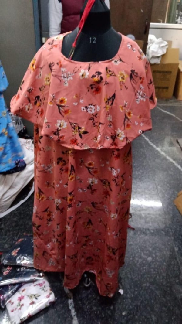 Floral Printed Maxi Dress Peach Back