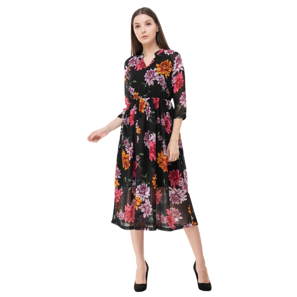 Magnificent Georgette Midi Dress – Zeronear