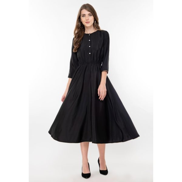 Radiant Solid French Crepe Midi Dress – Zeronear