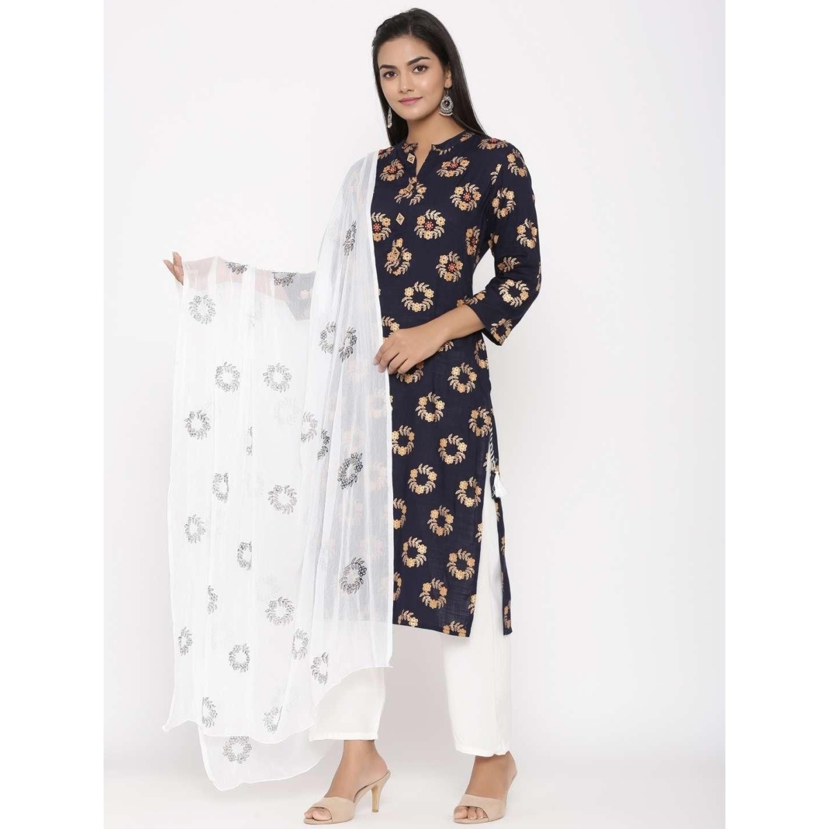 Stunning Printed Rayon Kurti Pant Set Zeronear