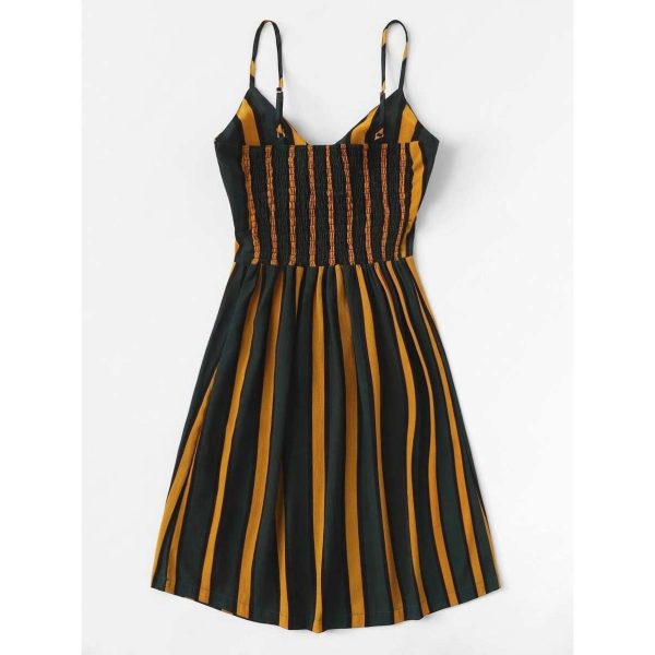 Crepe Stripe Short Dress Multi 2