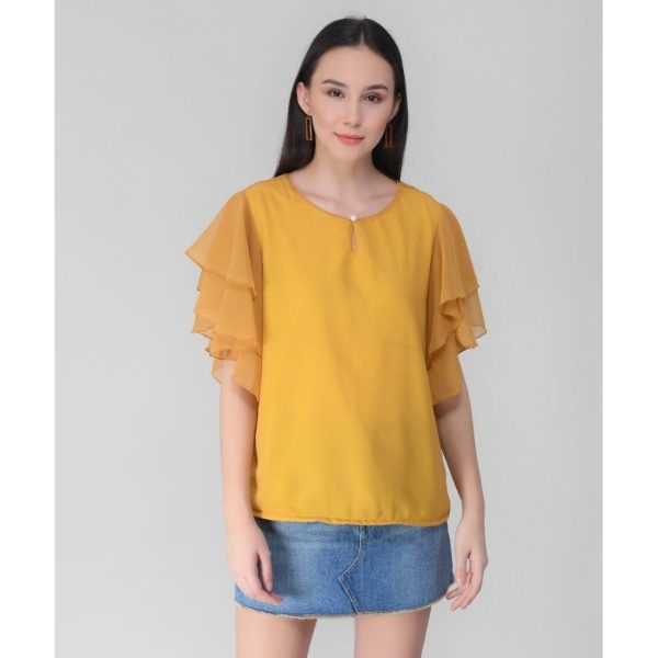 Georgette Solid Top Yellow 2