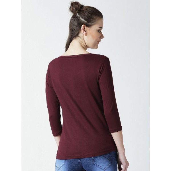 Cotton Solid T Shirt Brown Back