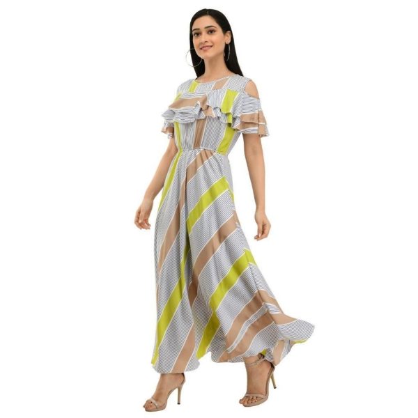 Poly Crepe Stripe Maxi Dress C1339370 2