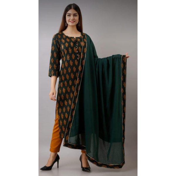 Attractive Cotton Printed Kurti Pant Set C1620058