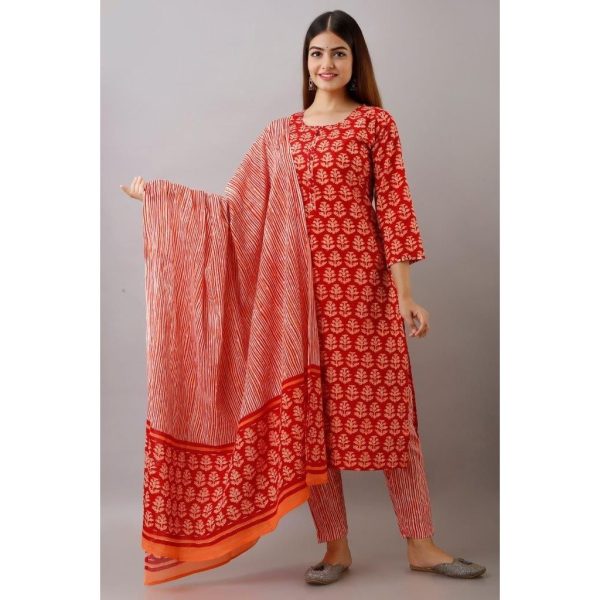 Attractive Cotton Printed Kurti Pant Set C1620061