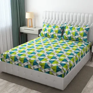 Jaipuri Green Line Double Bedsheet